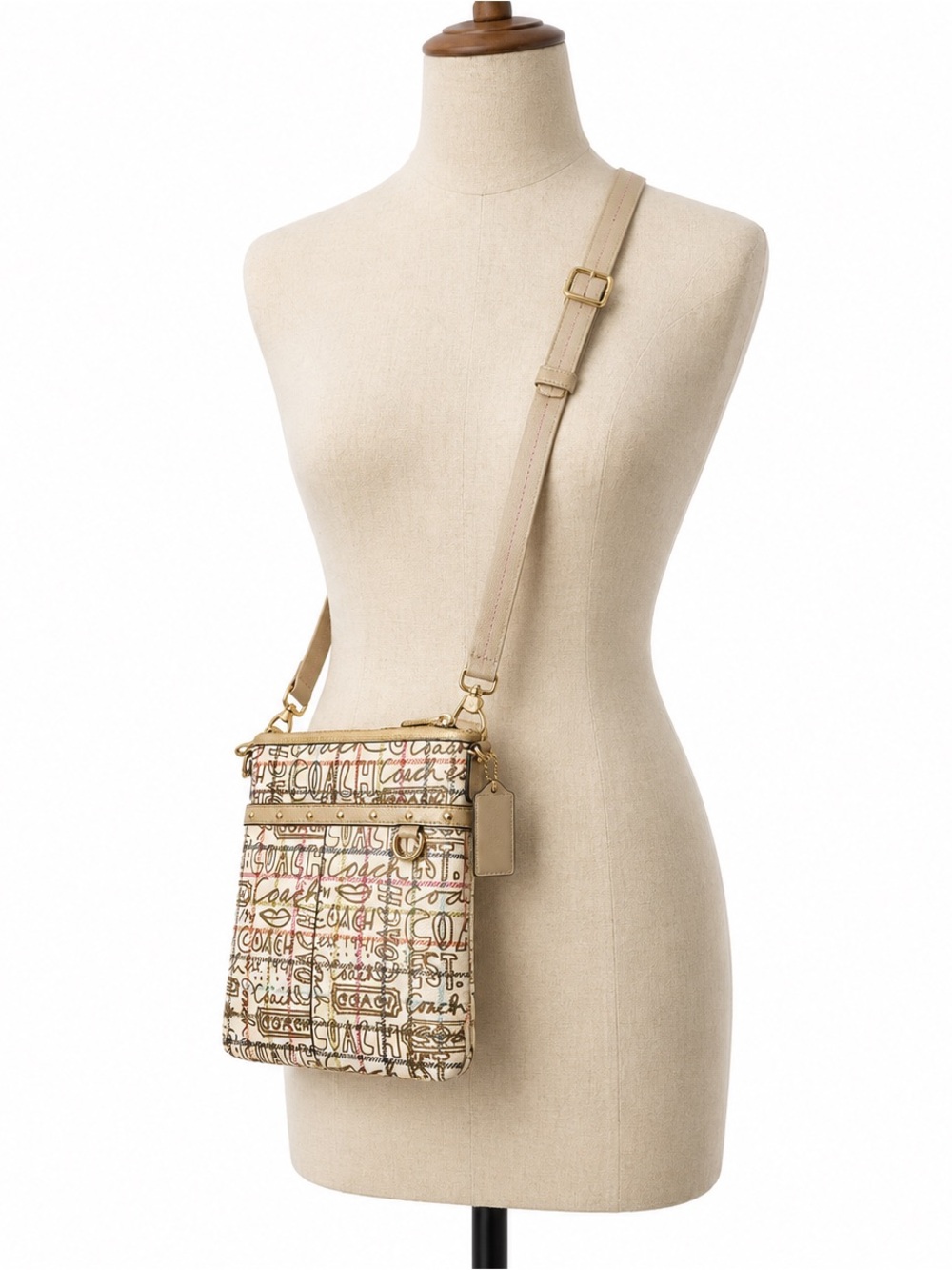 Coach Tatersall  Graffiti Crossbody Bag with Gold Hardware